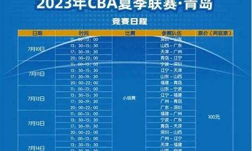 cba夏季联赛赛程_CBA夏季联赛赛程出炉